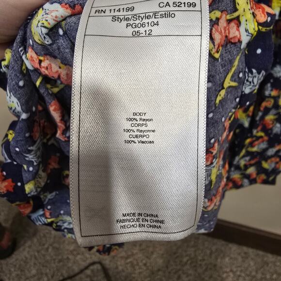 Women's Quiksilver Blue Floral Maxi Dress Cross Back | Size XS - Picture 11 of 11